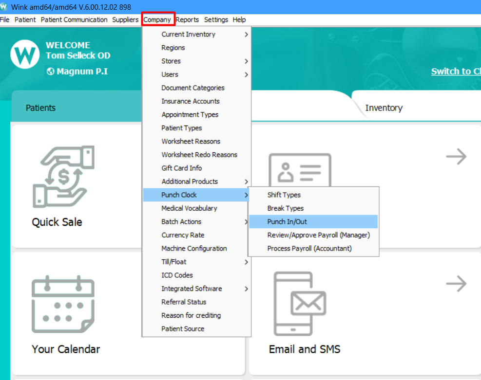 Punch Clock How to punch in and out WINK